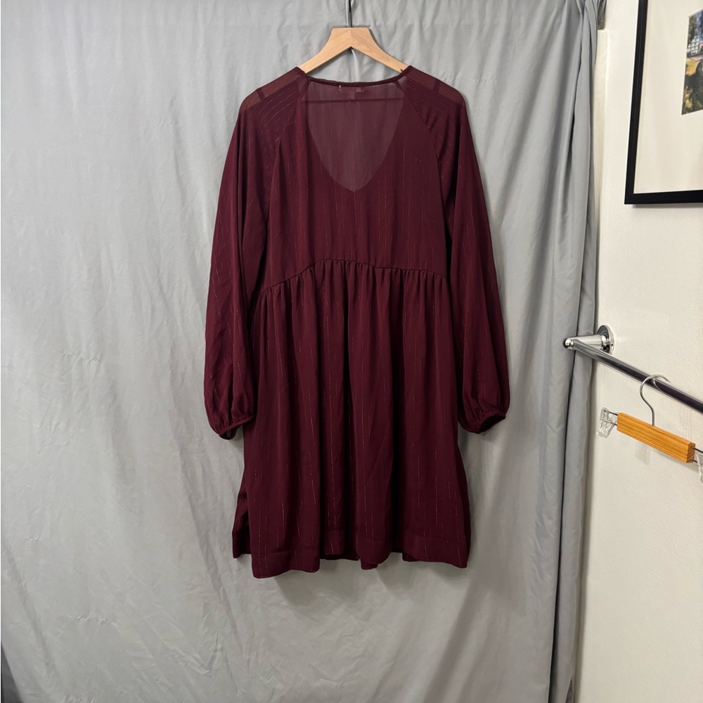 Love on a Hanger Deep Burgundy Long Sleeve Dress - Picture 6 of 9